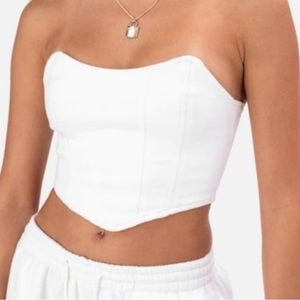 Adika White Denim Corset